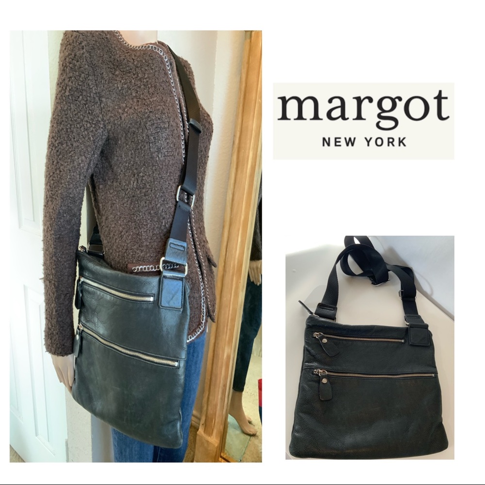 MARGOT LEATHER CROSSBODY MESSENGER STYLE BAG